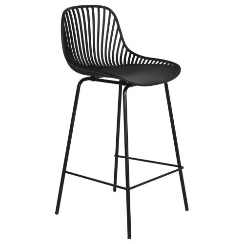 Taburete Alto de Color Negro con Respaldo MB-21140