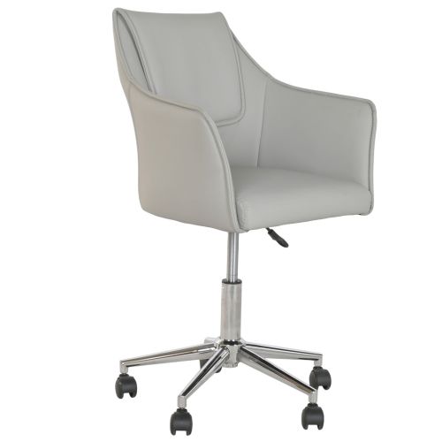 Silla de Oficina Gris con Asiento y Respaldo en PU y Ruedas Metálicas MB-222427