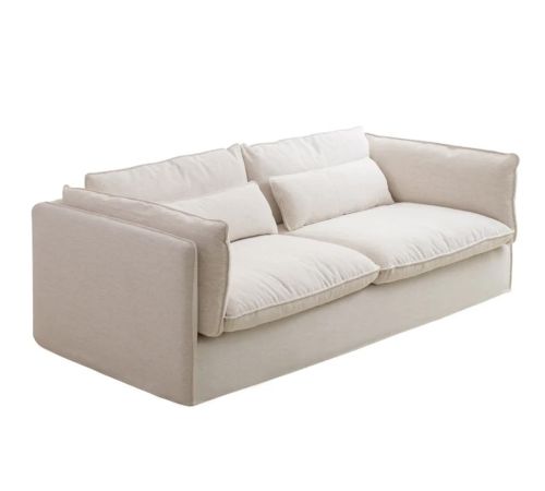 Sofá en Poliéster Blanco Roto Relleno con Pluma MB-223235