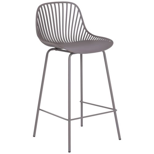 Taburete Alto con Respaldo de Polipropileno y Metal