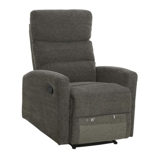 Sillón Relax Manual Tapizado en Tela Gris BOWY