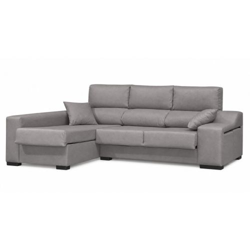 Sofá Chaise Longue con Arcón Izquierda y 2 Puff SALOMON