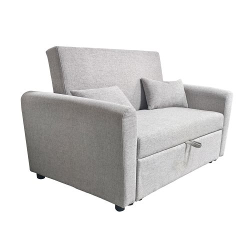 Sofá Cama Clic Clac de 2 Plazas Tapizado en Tela Gris CIRO