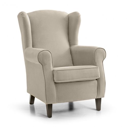 Butaca Tapizada con Patas de Madera Modelo SONIA