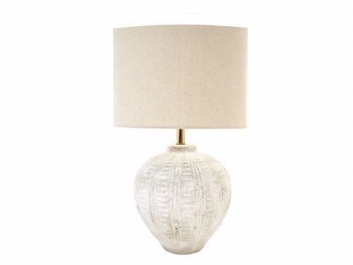 Lámpara de Sobremesa Cerámica Y Poliéster Beige NARAY 51-456