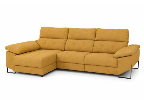 Chaiselongue Izquierda 312 cm Relax Eléctrico con Arcón Tapizado en Poliéster XENA